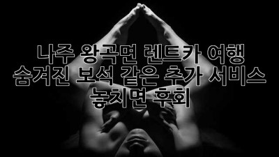 🚗 나주 왕곡면 렌트카 여행, 숨겨진 보석 같은 추가 서비스💎 놓치면 후회!